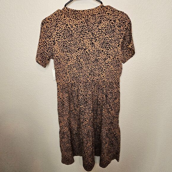 Amazon Women's Dress Small Animal Print Cotton Short Sleeve Dress - Picture 3 of 4